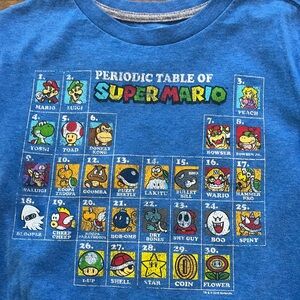 Super Mario Old Navy kids Blue Graphic Tee Size 6/7 Gaming 90’s Video Game